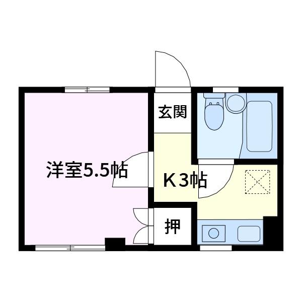 東尾久クリーンハイツ(1K/3階)の間取り写真