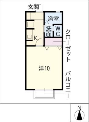 グレイスコート(1K/1階)の間取り写真