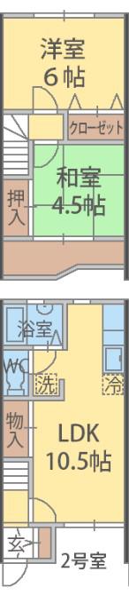 グリーンテラス五香(2LDK/2階)の間取り写真