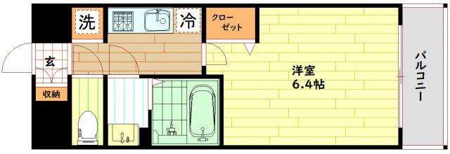 エヌズマンション都島(1K/5階)の間取り写真