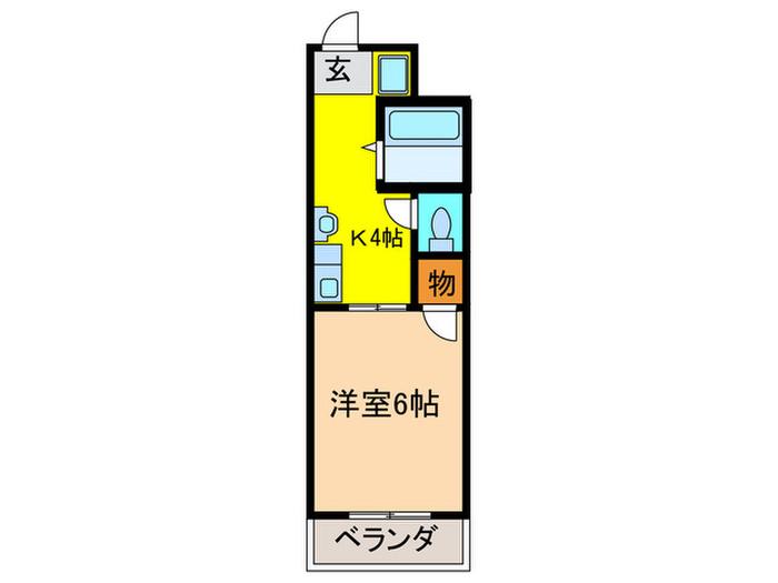 テラガーデン(1K/1階)の間取り写真