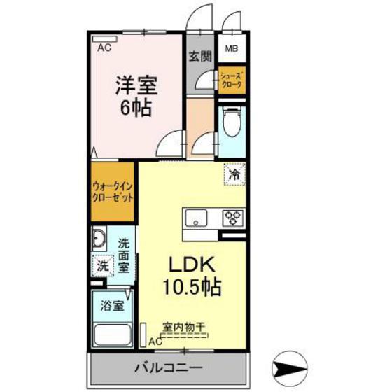 ル・サンティ―ユ(1LDK/2階)の間取り写真