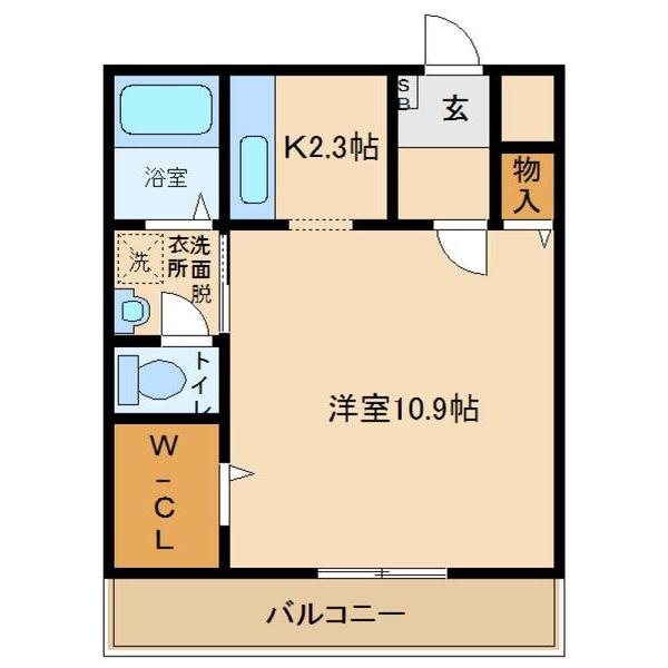 メゾンエスコート(1K/2階)の間取り写真