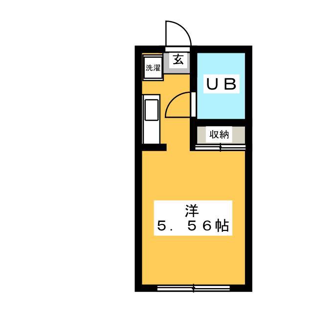 第1グリーンヒル(ワンルーム/2階)の間取り写真