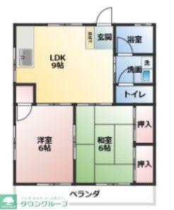 志賀ハイツ(2LDK/2階)の間取り写真