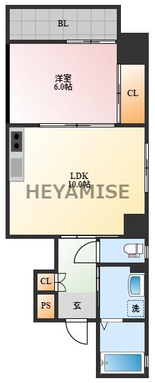 CASA EBANISTA(1LDK/6階)の間取り写真