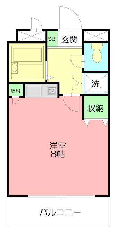 ル・シェルキタカド(ワンルーム/1階)の間取り写真