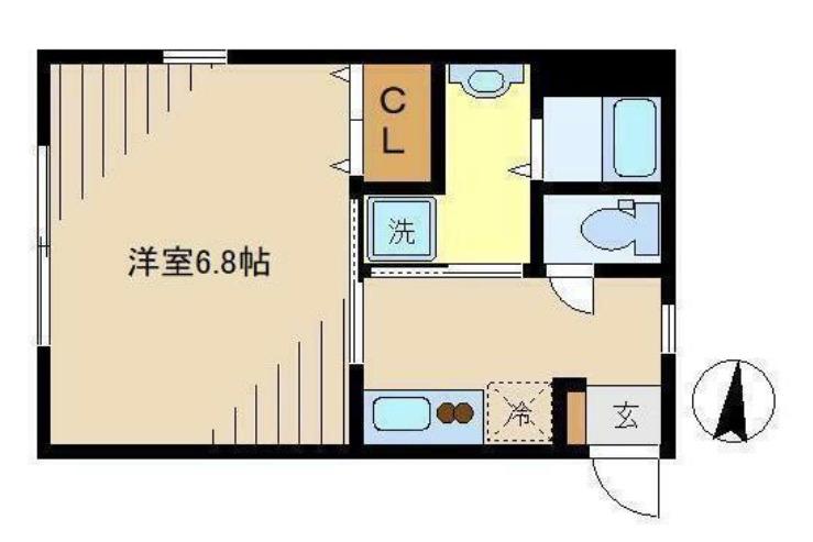 VANVEAL中野南台(1K/3階)の間取り写真