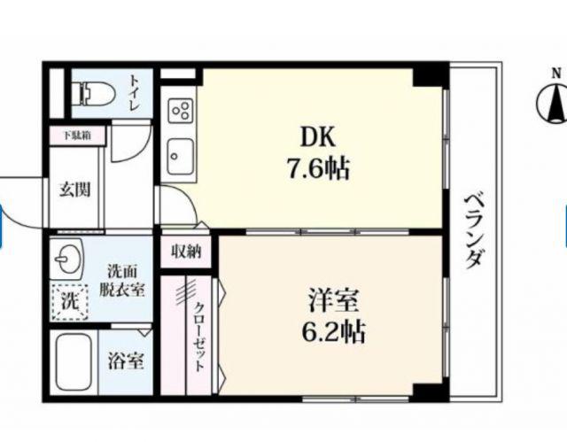 シンフォニィ駅前中央(1DK/8階)の間取り写真