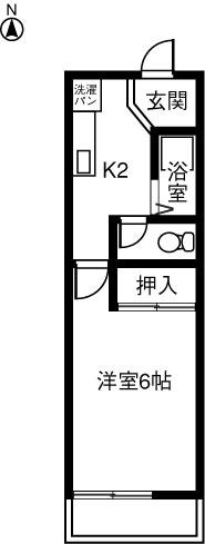 イーストCOURT 両郷 A棟(1K/2階)の間取り写真