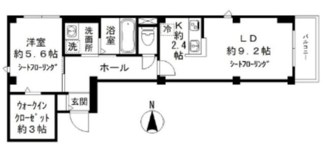 PERSIMMON(1LDK/2階)の間取り写真