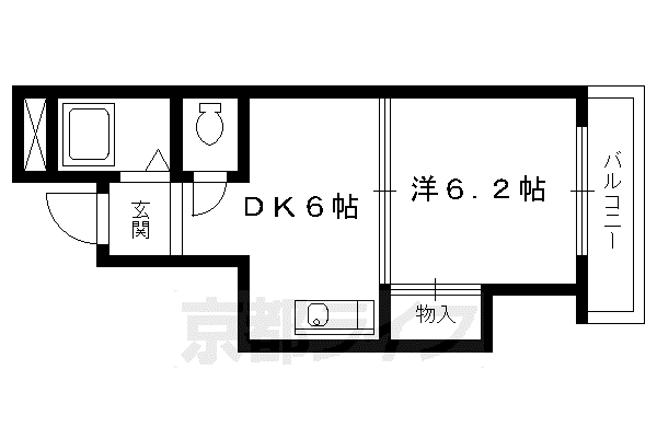 パパス永楽(1DK/4階)の間取り写真