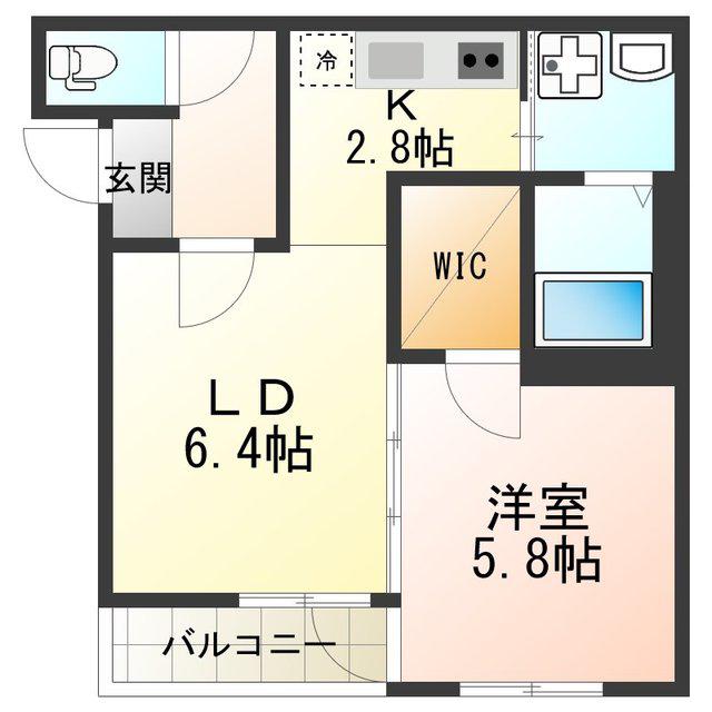 フジパレス西今川イースト(1LDK/2階)の間取り写真