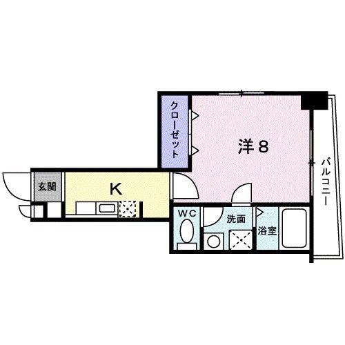 フォルシュ加治屋(1K/4階)の間取り写真