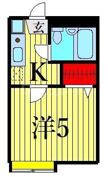 サンアべニューA(1K/2階)の間取り写真