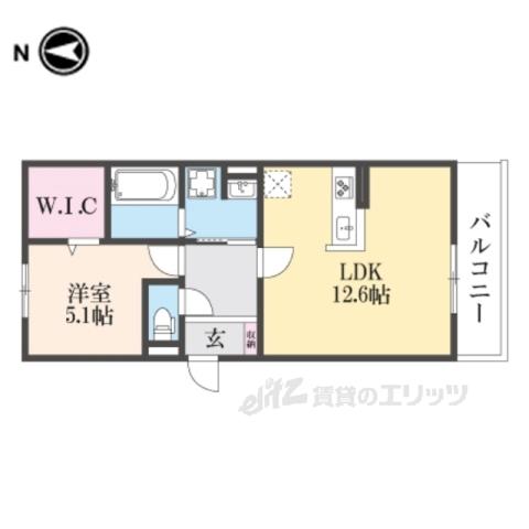 ミル ソレアード(1LDK/2階)の間取り写真