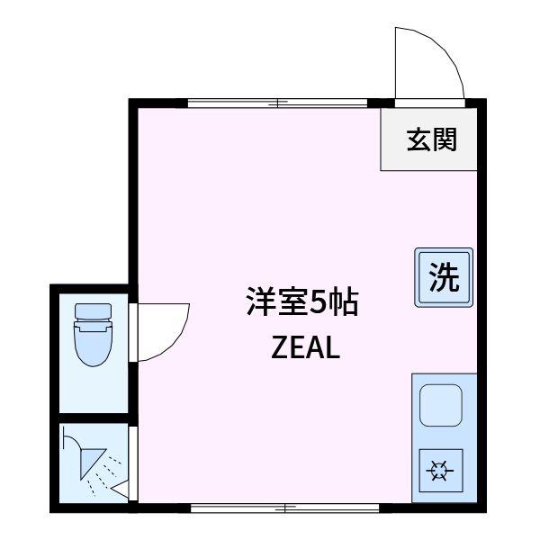 鈴大アパート(ワンルーム/1階)の間取り写真