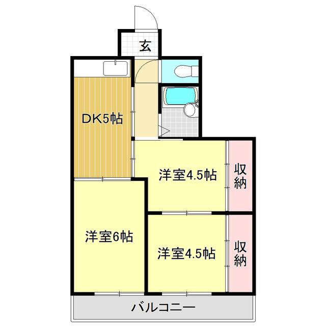 杉村マンション(3DK/3階)の間取り写真