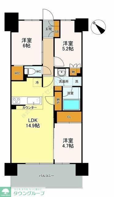 セントガーデン海老名II街区(3LDK/9階)の間取り写真