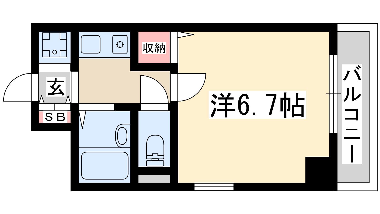 サンイースト江坂(1K/5階)の間取り写真
