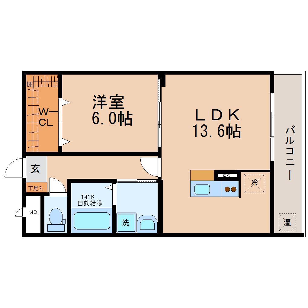 メゾンドアヴェニール(1LDK/1階)の間取り写真