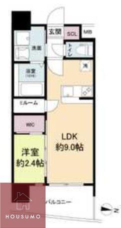 セレニテ天六リアン(1LDK/12階)の間取り写真