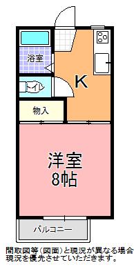ハイツときわ(1K/2階)の間取り写真