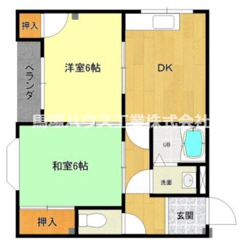 サニーハイツ(2DK/3階)の間取り写真