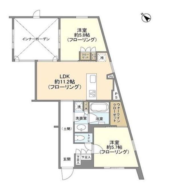 レグノ・コラージュ(2LDK/1階)の間取り写真