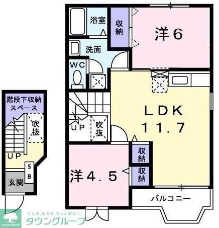 クロスローズ(2LDK/2階)の間取り写真