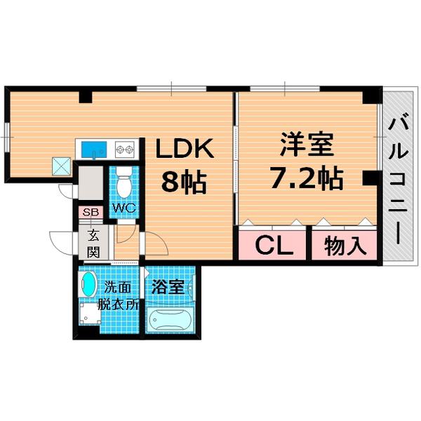 ハイツグランマーク(1LDK/3階)の間取り写真