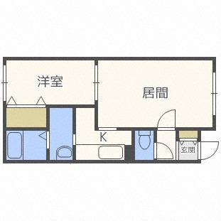 ブランノワール澄川(1LDK/3階)の間取り写真