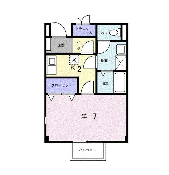 エンジェルハイツ(1K/1階)の間取り写真