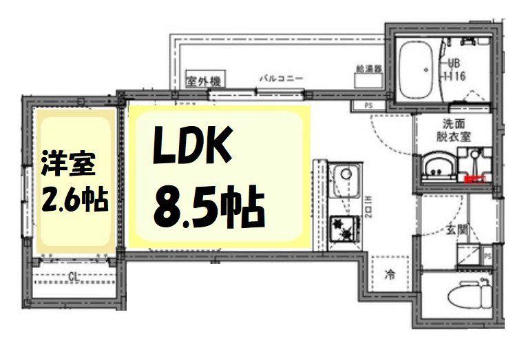 KEIAI RESIDENCE 春日部(1LDK/1階)の間取り写真