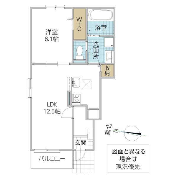 シャルマンMJ(1LDK/1階)の間取り写真