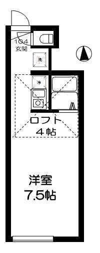 アプリコット(ワンルーム/1階)の間取り写真