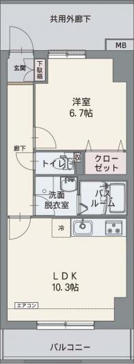 コルディエラ(1LDK/11階)の間取り写真
