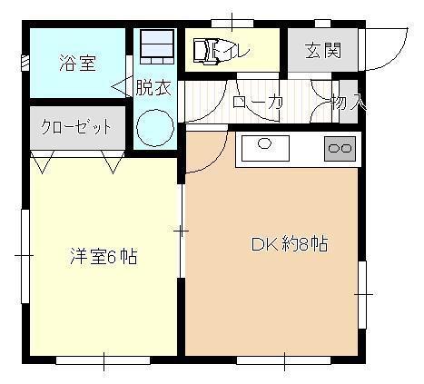 サンローゼ(1DK/2階)の間取り写真