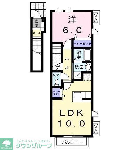 アルドール(1LDK/2階)の間取り写真
