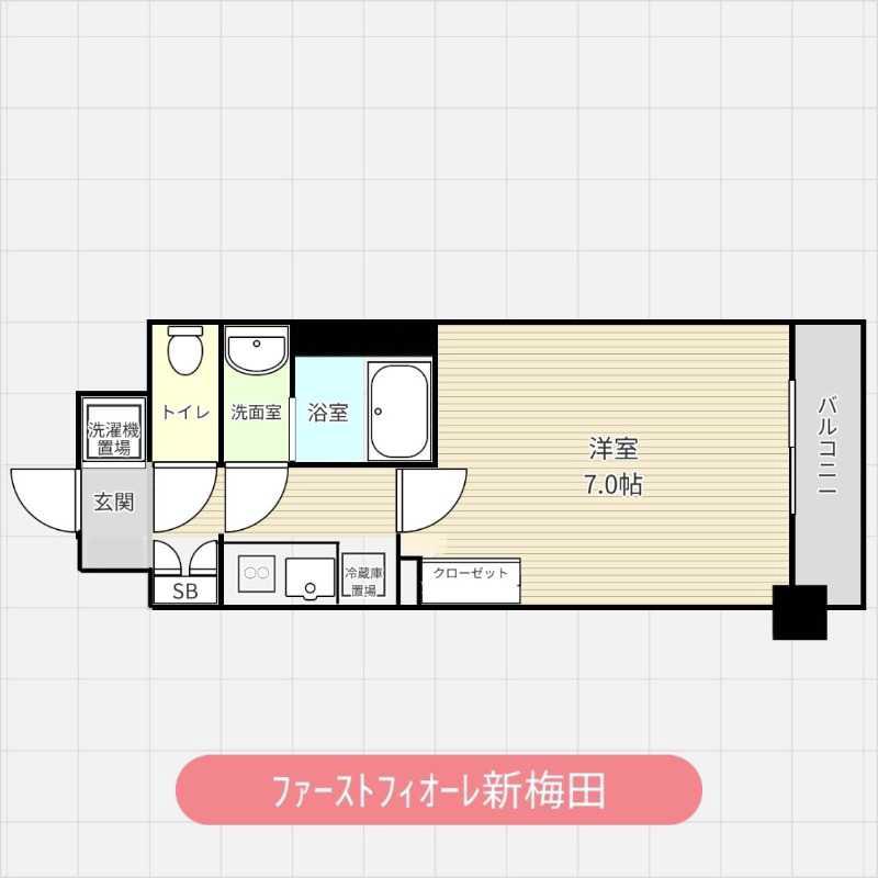 ファーストフィオーレ新梅田(1K/8階)の間取り写真