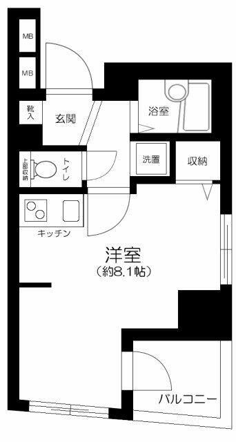 プリズムスクエア本駒込(ワンルーム/7階)の間取り写真