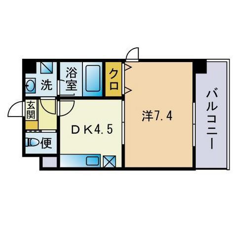 アンプルールべトン米一丸(1DK/3階)の間取り写真
