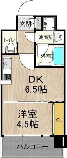 プレジオ江坂II(1DK/2階)の間取り写真