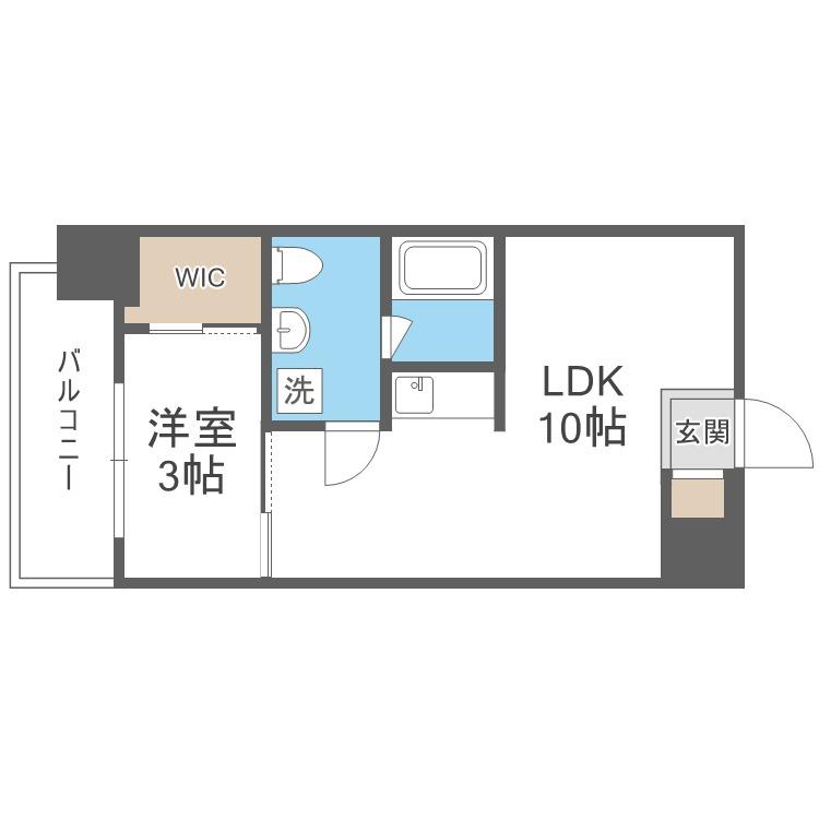 アイセレブ箱崎駅前(1LDK/9階)の間取り写真
