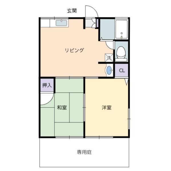 シティハイムソレイユ(2LDK/1階)の間取り写真
