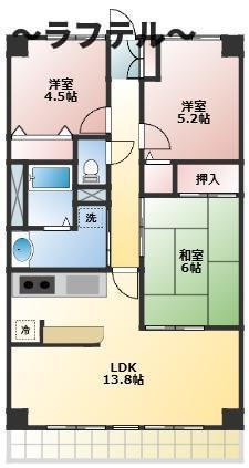 パルクメゾン(3LDK/1階)の間取り写真