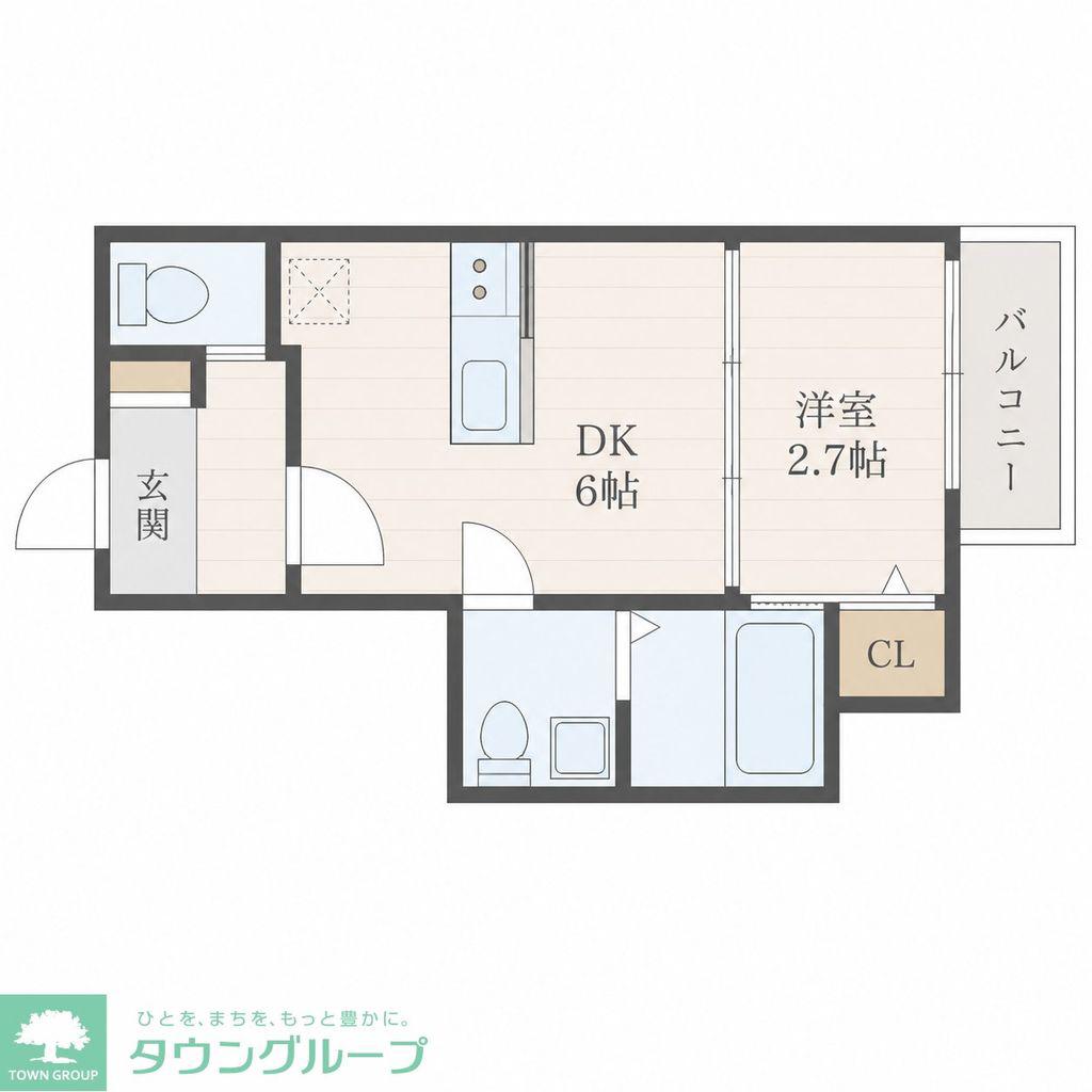 太子堂AP(1DK/1階)の間取り写真