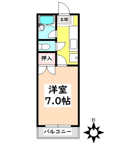ユーハウス(1K/2階)の間取り写真