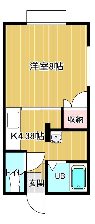 ルラール(1K/2階)の間取り写真