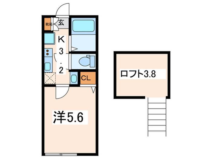 KEEP LAGOON(1K/2階)の間取り写真